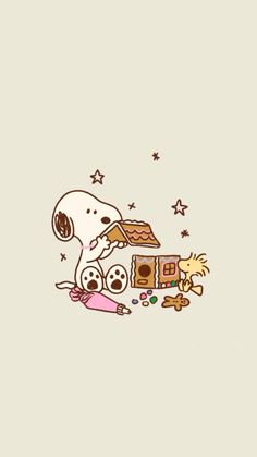 snoopy and his doghouse wallpaper