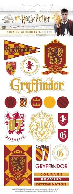 harry potter stickers are on display in this image, and it looks like they have been