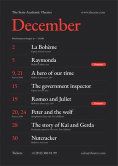 the cover of december, with text in red and black