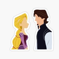 the princess and prince sticker is shown next to each other on a white background