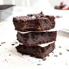 three brownies stacked on top of each other