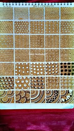 a notebook with different patterns on it