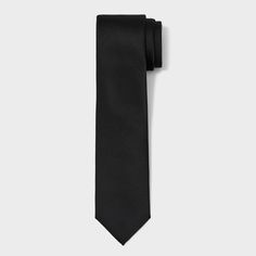 Add a finishing touch to your tailored ensembles with this Solid Satin Neck Tie from Goodfellow & Co™. This solid black neck tie is a classic pick in your styling accessories. Made from smooth satin material with partial lining, this lightweight tie offers comfortable wear. Pair it with your favorite dress shirt, trousers and suit jacket for a complete look that's perfect for a business meeting, formal event or special occasion. Goodfellow & Co™: Where style & fit are always in good company Solid Color Ties For Black Tie Events In Spring, Solid Color Spring Ties For Black Tie Events, Spring Black Tie Solid Color Ties, Classic Fitted Ties For Formal Occasions, Classic Ties For Spring, Classic Satin Suit And Tie Accessories, Classic Fitted Satin Suit And Tie Accessories, Elegant Suit And Tie Accessories For Business In Spring, Elegant Spring Business Suit And Tie Accessories