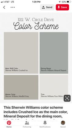 the color scheme for sheryln williams's gray paint