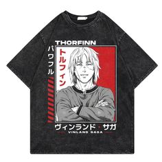 ### Vinland Saga Norse Viking Hero Graphic Tee Vintage T-Shirt Embark on a saga of style and Norse mythology with Harajuku Anime, Graphic Tee Vintage, Vinland Saga, Streetwear Clothes, Norse Vikings, Vintage T Shirts, Graphic Tees Vintage, Norse Mythology, T Shirt Oversized