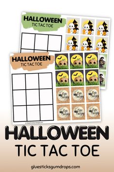 halloween tic - tac toe game for kids