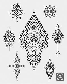 an image of some decorative designs on a white background with the words, i love you