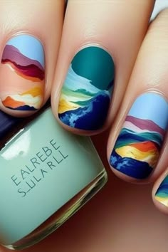 Colorful Nail, Simple Nail Art Designs, Nail Styles, Spring Nail, Fabulous Nails, Beautiful Nail Art, Funky Nails, Fancy Nails