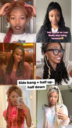 Hairstyles For When You Have Braids, Cute Box Braids Hairstyle, Picture Day Hairstyles Braids, Box Braids Hairstyles Half Up Half Down, Styling Goddess Braids Hairstyles, Cute Braid Hairstyles For School, Baddie Hairstyles With Braids, Fits With Braids, Hairstyles For Curly Braids