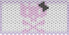 a large number of numbers on a purple and white background with black squares in the middle