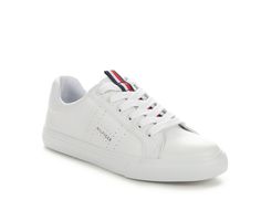 Synthetic leather upper with textile lining,Lace-up closure for a custom fit,Classic round toe,Lightly cushioned fabric-lined insole,Flexible rubber midsole and outsole,Tommy Hilfiger® branding details | Women's Tommy Hilfiger Lamiss Sneakers in White Size 8.5 Medium Tommy Hilfiger Lace-up Sneakers For Spring, Tommy Hilfiger Lace-up Sneakers, Shoe Carnival, Tommy Hilfiger Women, Synthetic Leather, Sneakers White, White Sneaker, Custom Fit, Sneakers Fashion