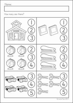 the printable worksheet for learning numbers and counting with pictures to help students learn how