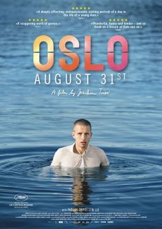 the movie poster for osslo, which features a man swimming in water with his head