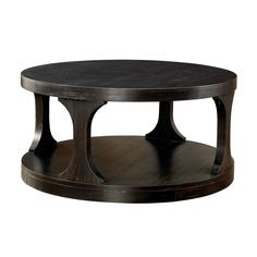 an oval wooden table with two circular bases on each side and one round base at the top