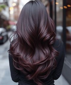 Nightshade Hair Color, Hair Color Fair Skin Blue Eyes, Subtle Hair Color For Black Hair, Dark Maroon Hair, Trending Dark Hair, Hair Colors For Dark Hair, Dark Hair Colors, Maroon Highlights, Natural Hair Fall