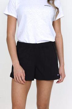 Patagonia Barley Baggie Shorts for Women in Black | 57044-BLK – Glik's Patagonia Clothing, Patagonia Style, Patagonia Logo, Patagonia Outfit, Women In Black, By The Lake, Black Features, Patagonia Jacket