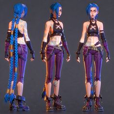 The Jinx Project[Fan ArtI used Maya and Zbrush for modelingZbrush for texturingand Marmoset Toolbag for lighting and renderingThe work is based on Riot GamesLeague of Legends and Fortiche's Arcane seriesas well as Thibaut GranetBo Chenand Evan Monteiro's Jinx worksv.0.0.11 Jinx Final Battle Outfit, Jinx Braids Arcane, Jinx Concept Art Arcane, Sims 4 Jinx Hair, Jinx Turnaround, Jinx Outfit Arcane, Jinx Full Body Pose, Jinx Side View, Jinx Arcane Body Type