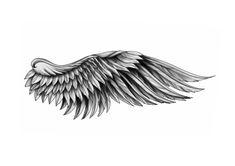 an angel wing tattoo design on a white background