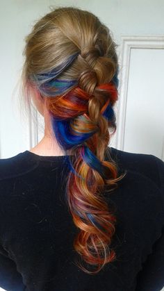 Hidden Rainbow Hair, Crazy Color, Teal Hair