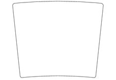 a drawing of a white square object with one corner missing from the top and another side missing from the bottom