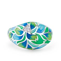 How beautiful is this sweet spring ring? The ring features flowers and leaves that wrap around your finger, detailed with bright enamel for lovers of colour! The perfect accessory for spring and summertime, or to keep the floral vibe going all year round.Carat Weight: 0.072 ctStone Size: 1.4 mmNumber of Stones: 3 Stone Shape: RoundStone Color: Diamond WhiteWeight: 4.79 gWidth: 3.7 mmHeight: 7.7 mmThickness: 1.6 mmMaterial: 925 SilverPlating Color: Silver Luxury Unique Enamel Ring In Sterling Silver, Unique Luxury Sterling Silver Enamel Ring, Unique Enamel Flower Jewelry, Unique Enamel Flower Shaped Jewelry, Silver Enamel Flower-shaped Earrings, Conservative Outfits, Anniversary Sale, Enamel Jewelry, How Beautiful