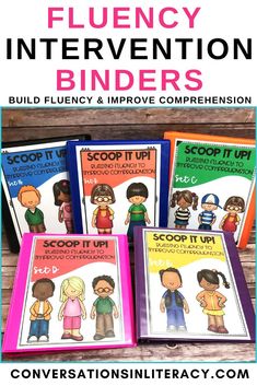 five books with the title flueny instruction binders on them and text overlay