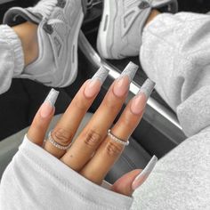 Unghie Sfumate, Blue Acrylic Nails, French Tip Acrylic Nails, Her Nails, Glow Nails, Makijaż Smokey Eye, Long Acrylic Nails Coffin, Blue Nail, Acrylic Nails Coffin Short