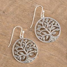 With branches reaching toward the heavens and roots seeking out the sacred waters the Tree of Life has been a symbol of balance and harmony for thousands of years. Crafted in Dublin Ireland these dangle earrings are made of sterling silver with sparkling marcasite. Please note: necklace sold separately. Irish Tree Of Life, Tree Of Life Symbol, Marcasite Earrings, Tree Of Life Earrings, Celtic Tree Of Life, Celtic Tree, Trendy Tree, Life Symbol, Christmas Tree Pattern