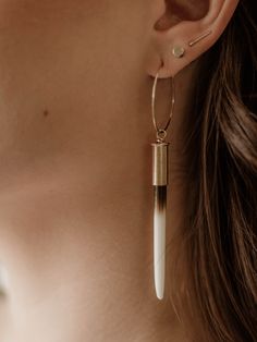 The Original Beth Dutton Quill Hoop Earrings Yellowstone Season 5, Kelly Reilly, Beth Dutton, Porcupine Quills, Bullet Casing, Ski Girl, Brass Hoops, Curated Gift Boxes, Curated Gifts