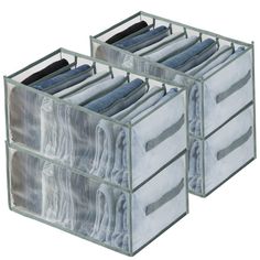 PRICES MAY VARY. Nylon,polyester 【4PCS Wardrobe Clothes Organizers】4 pack Multifunctional clothes organizers/Drawer clothes organizer set for folded clothes,pants,jeans,sweaters,shirts,baby clothing. 【Larger Capacity Clothes Storage】This Package Include 4PCS FOLDED CLOTHES organizers ( 7 comparentments), size 17.3(L) × 9.8(W) × 7.8(H) Inch, Larger and Higher than regular size. 【Upgrade Material Clothing Organizer】These Clothes Organizers are made of premium nylon and polyester, strong for long-t Organized Drawers Clothes, Wardrobe Clothes Organizer, Clothes Drawer Organization, Closet Storage Drawers, Pant Storage, Folded Clothes, Clothes Drawer, Ventilation Design, Clothes Storage Boxes