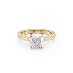 The Catherine YG CU Custom Made Engagement Rings, Cushion Engagement Ring, Colored Engagement Rings, Lab Diamond Engagement Ring, Yellow Gold Engagement Rings, Jewelry Online Shopping, Diamond Design, Designer Engagement Rings, Engagement Ring Settings