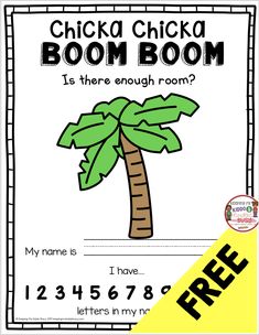 a printable poster with the words boomboom and a palm tree