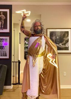 a man dressed up as an egyptian god