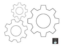 three gears are shown in the shape of a circle