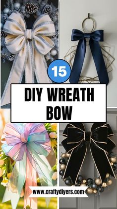 15 DIY Wreath Bow [For Every Ocassion] Making Bows For Wreaths Easy Diy, Diy Wreath Bow Tutorial, Unique Event Ideas, Making Bows For Wreaths, Diy Wreath Bow, Wreath Stand, Mesh Ribbon Wreaths, Bow Maker, Pastel Bows