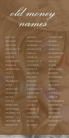 a brown and white poster with the names of different hair types on it's sides