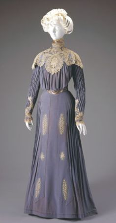 1900-1901 Day Dress: Bodice and Skirt, Cincinnati Art Museum. Dress 1900, 1900s Dress, Dress Bodice, Historical Clothes, Robes Vintage, Historical Dress, Historic Fashion