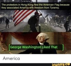 an american flag with the caption george washington liked that america