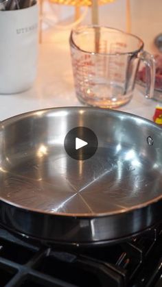 a frying pan sitting on top of a stove