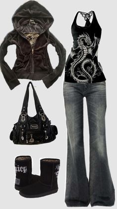 2000s Fashion Outfits Goth, Winter First Date Outfit, Hello Kitty Outfit Aesthetic, Winter Date Outfit Ideas, Winter Date Outfit, Rockstar Pants, First Date Outfit Ideas, Rockstar Grunge, First Date Outfit