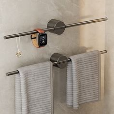 Bathroom Towel Bar Perforated Free Space Aluminum Towel Rack Extremely Simple Light Luxurious Towel Storage 2024 - $17.99 Toallero Ideas, Modern Towel Bars, Bathroom Towel Rack, Hand Towel Holder, Smart Home Design, Towel Holder Bathroom, Bathroom Towel Bar, Primary Bathroom, Towel Racks