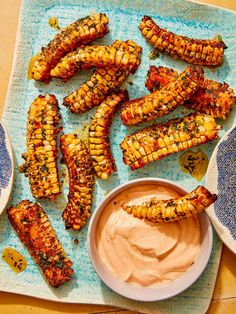 grilled corn on the cob with dipping sauce