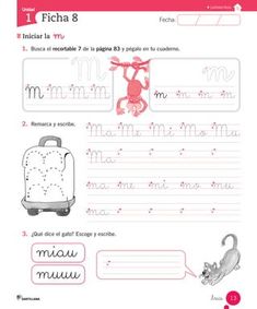 the spanish language worksheet for children to learn with their handwriting and writing skills