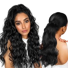 PRICES MAY VARY. 💖Diversity of Wear - The 4pcs half up half down ponytail extension set comes with 3pcs extensions wefts and 1pcs wrap around ponytail. The variety of pieces (3 styles in 1) allows for maximum flexibility. You can choose how many pieces to wear, depending on the volume you want to create. You can just wear the ponytail extension, just the clip-in wefts, or all 4 fake hair pieces for a classic half up half down look. The possibilities are endless!! 💖Natural, Soft & Tangle-Resist Half Down Ponytail, Half Up Half Down Ponytail, Down Ponytail, Thick Frizzy Hair, Fake Hair Pieces, Thinning Thick Hair, Lazy Day Hairstyles, Wrap Around Ponytail, Mini Pony