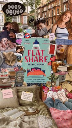 a collage of photos with people in the background and text that reads, the flat share birth gallery