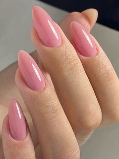 Short Length Nails Acrylic Almond, September Nails 2024 Almond, Short Almond Nails Trendy, Almond Shaped Nails Designs Pink, Winter Pink Nails, Pink Matte Nails, Attractive Nails, Nails Acrylic Designs, Almond Nails Pink