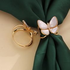 Butterfly-shaped Scarf Ring/Coat Buckle, Genuine 18K gold plated, natural shell pearl mounted, with Czech imported Zircon inlaid, will hold your scarf/coat in place and add a special fancy touch to your scarves. Simple and modern design, gracefully fasten your scarf. -----PRODUCT FEATURES------ Material: Genuine 18K Gold Plated copper, natural shell pearl, Czech imported Zircon, durable and won't fade for years.- High-quality workmanship and beautiful luster make you more attractive.- Suitable f Scarf Coat, Butterfly Scarf, Cat Motif, Twilly Scarf, Sleep Accessories, Buckle Ring, Scarf Rings, Silk Accessories, Twilly