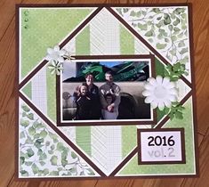 a scrapbook page with an image of two men and a woman on the cover