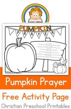 a pumpkin prayer with the words pumpkin prayer on it and an image of a sign that says