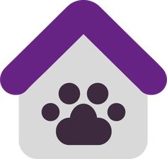 a house with a dog's paw print on the front and side of it